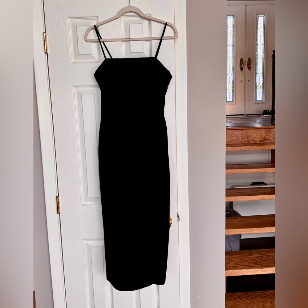 Zara Black Sheath Cocktail Dress with Spaghetti Straps